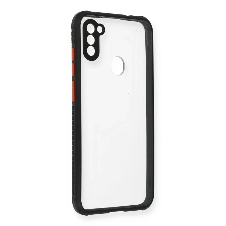 BFS  Samsung Galaxy A11 Kılıf Miami Şeffaf Silikon - Siyah
