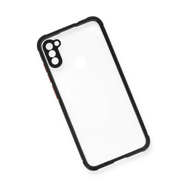 BFS  Samsung Galaxy A11 Kılıf Miami Şeffaf Silikon - Siyah