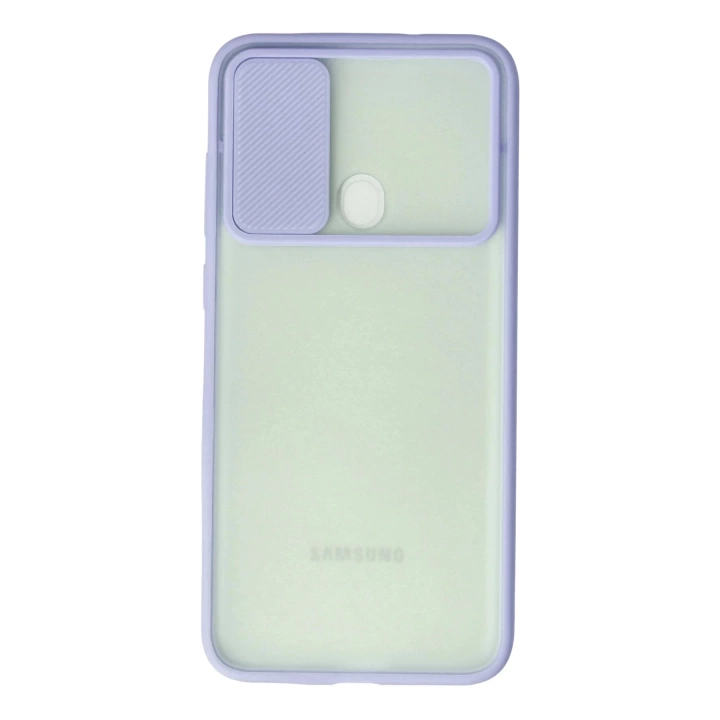 BFS  Samsung Galaxy A11 Kılıf Palm Buzlu Kamera Sürgülü Silikon - Lila