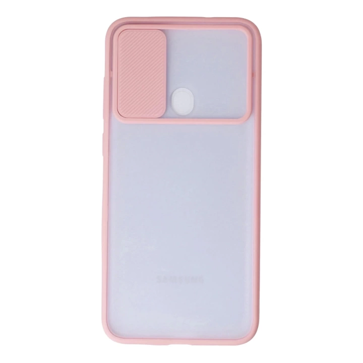 BFS  Samsung Galaxy A11 Kılıf Palm Buzlu Kamera Sürgülü Silikon - Pembe