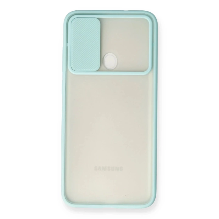 BFS  Samsung Galaxy A11 Kılıf Palm Buzlu Kamera Sürgülü Silikon - Turkuaz