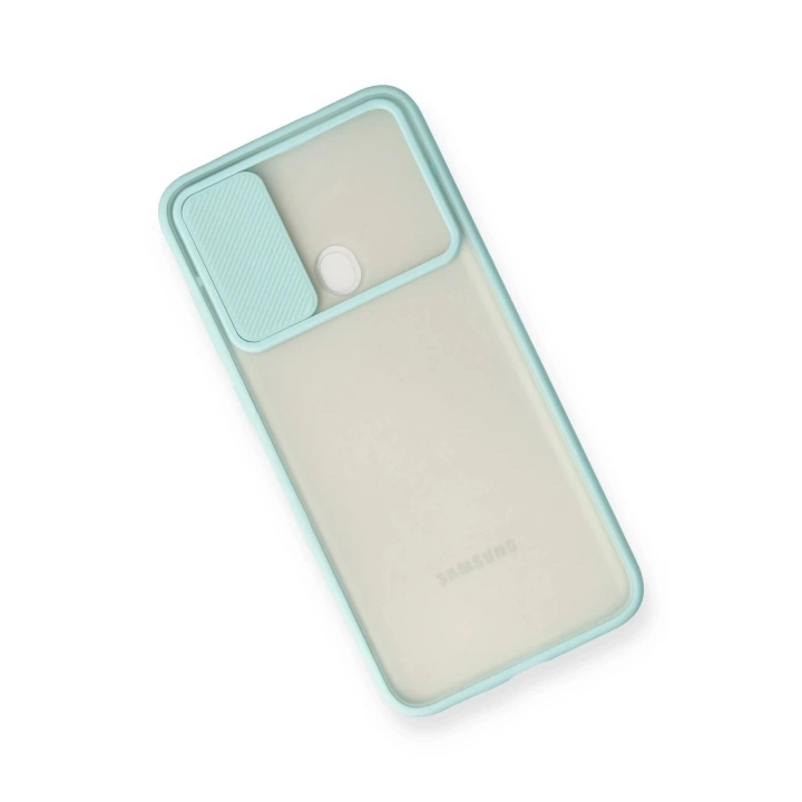 BFS  Samsung Galaxy A11 Kılıf Palm Buzlu Kamera Sürgülü Silikon - Turkuaz