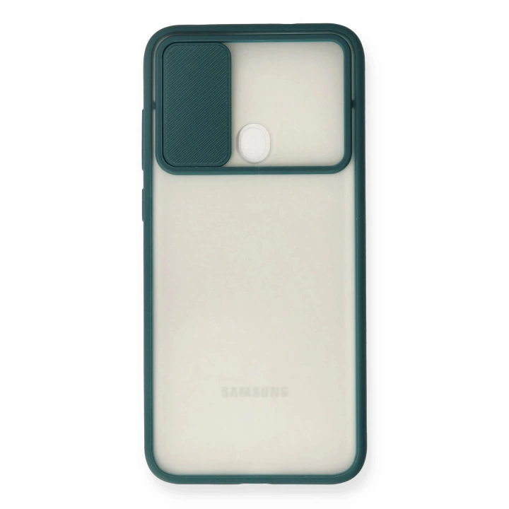 BFS  Samsung Galaxy A11 Kılıf Palm Buzlu Kamera Sürgülü Silikon - Yeşil