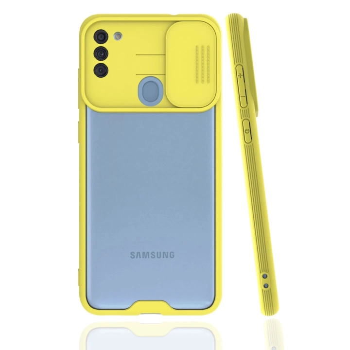 BFS  Samsung Galaxy A11 Kılıf Platin Kamera Koruma Silikon - Sarı