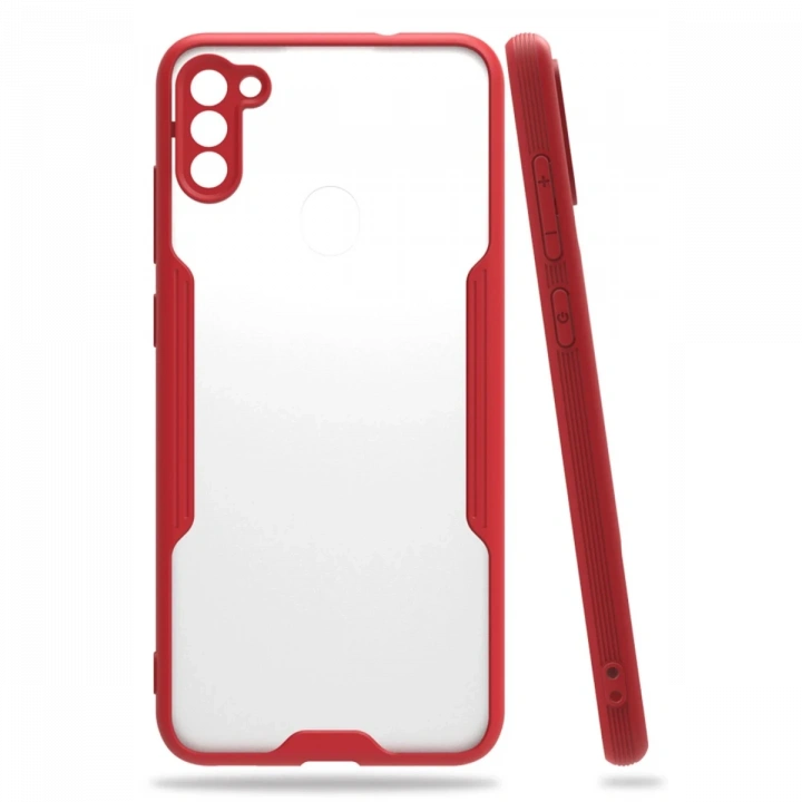 BFS  Samsung Galaxy A11 Kılıf Platin Silikon - Kırmızı
