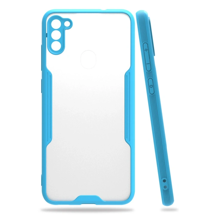 BFS  Samsung Galaxy A11 Kılıf Platin Silikon - Mavi