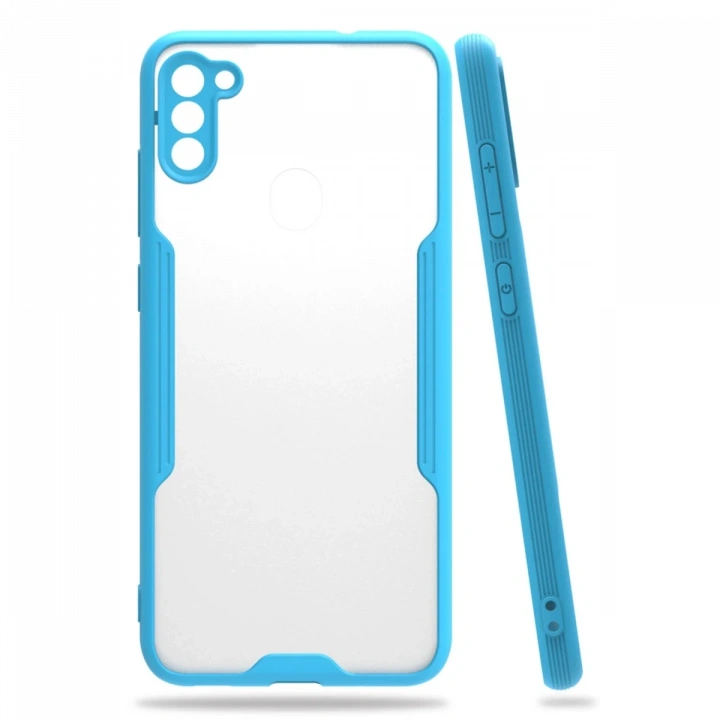 BFS  Samsung Galaxy A11 Kılıf Platin Silikon - Mavi