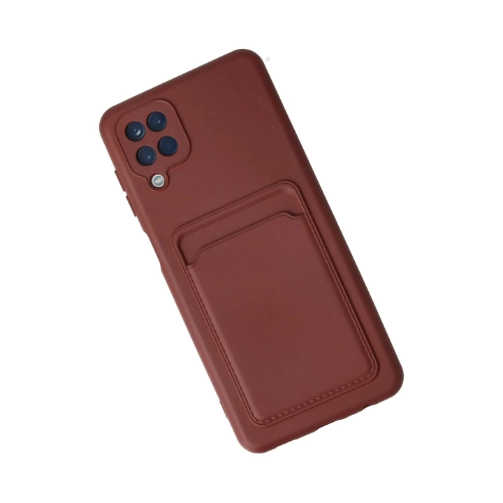 BFS Samsung Galaxy A12 Kılıf Kelvin Kartvizitli Silikon - Bordo