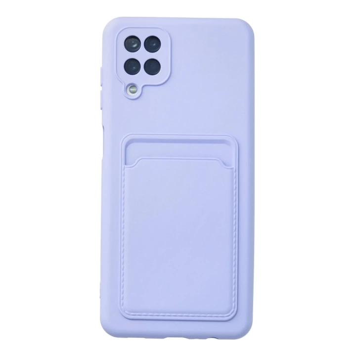 BFS  Samsung Galaxy A12 Kılıf Kelvin Kartvizitli Silikon - Lila