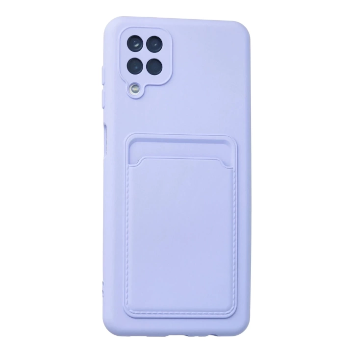 BFS  Samsung Galaxy A12 Kılıf Kelvin Kartvizitli Silikon - Lila
