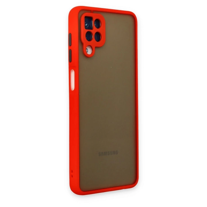 BFS  Samsung Galaxy A12 Kılıf Montreal Silikon Kapak - Kırmızı