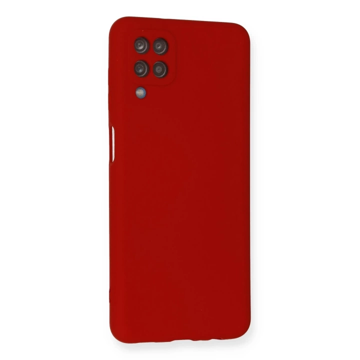 BFS  Samsung Galaxy A12 Kılıf Nano içi Kadife Silikon - Kırmızı
