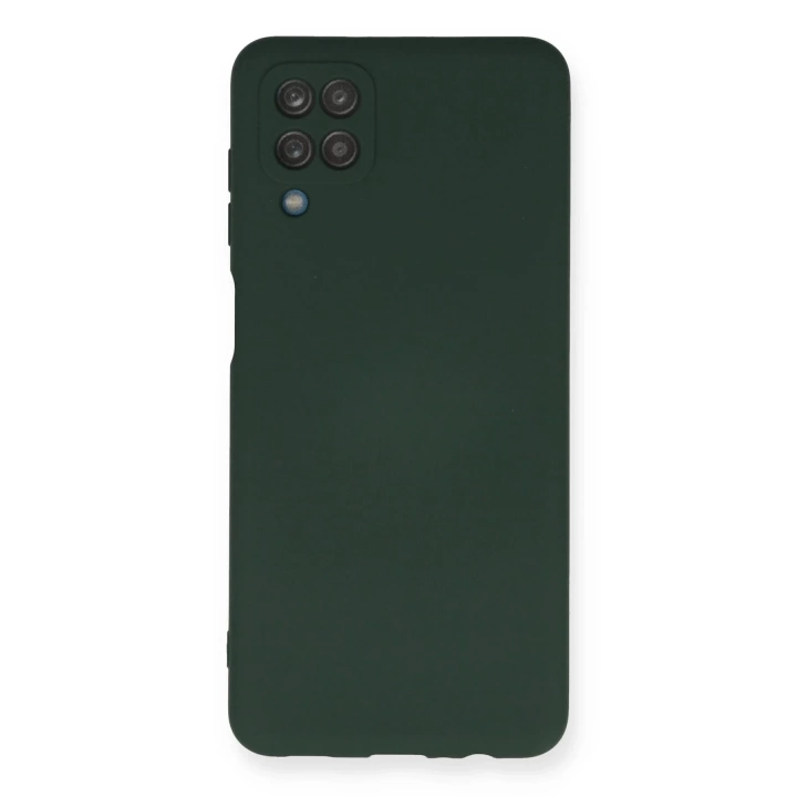 BFS  Samsung Galaxy A12 Kılıf Nano içi Kadife Silikon - Koyu Yeşil
