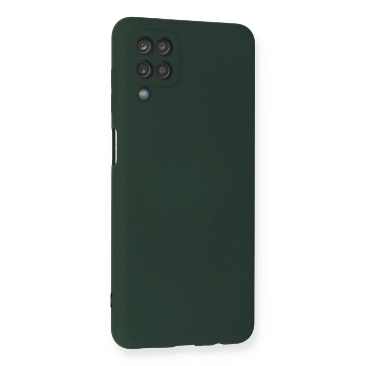 BFS  Samsung Galaxy A12 Kılıf Nano içi Kadife Silikon - Koyu Yeşil