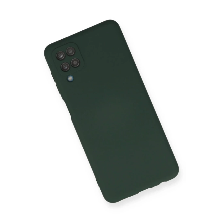 BFS  Samsung Galaxy A12 Kılıf Nano içi Kadife Silikon - Koyu Yeşil