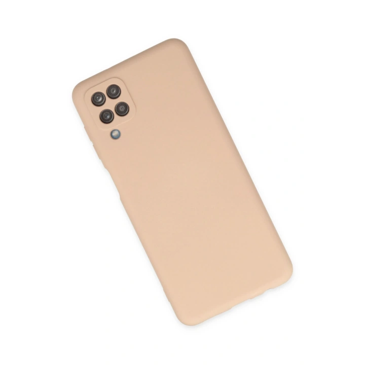 BFS  Samsung Galaxy A12 Kılıf Nano içi Kadife Silikon - Pudra
