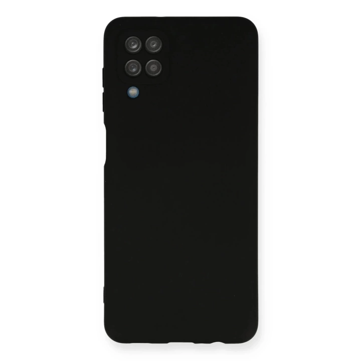 BFS  Samsung Galaxy A12 Kılıf Nano içi Kadife Silikon - Siyah