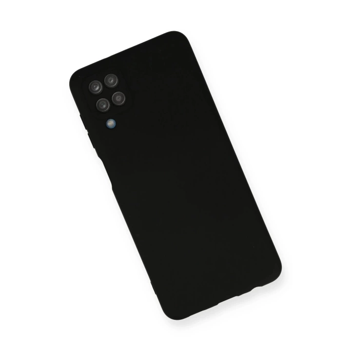 BFS  Samsung Galaxy A12 Kılıf Nano içi Kadife Silikon - Siyah