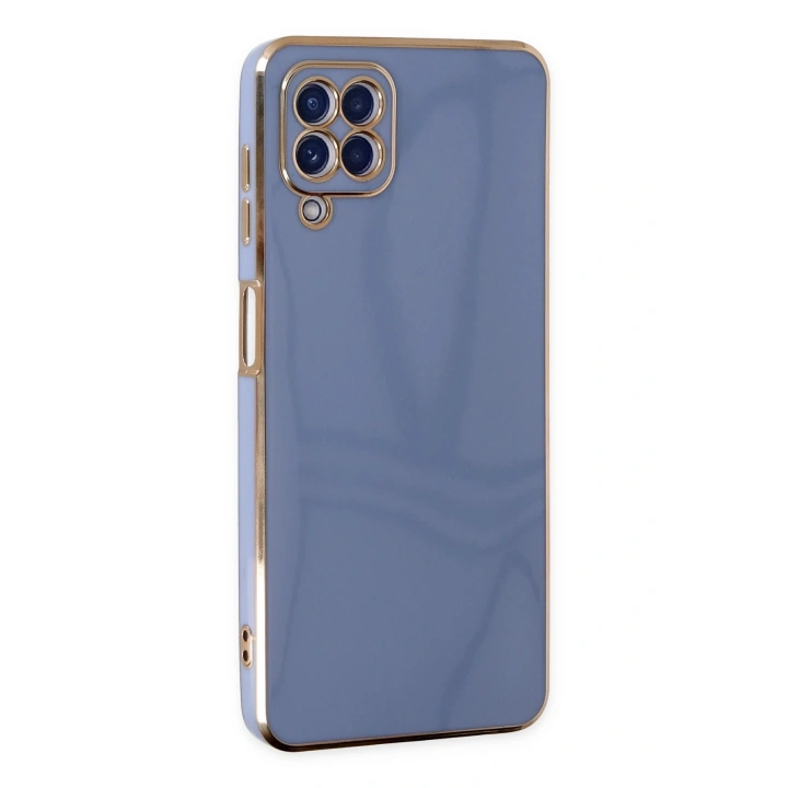 BFS  Samsung Galaxy A12 Kılıf Volet Silikon - Mavi