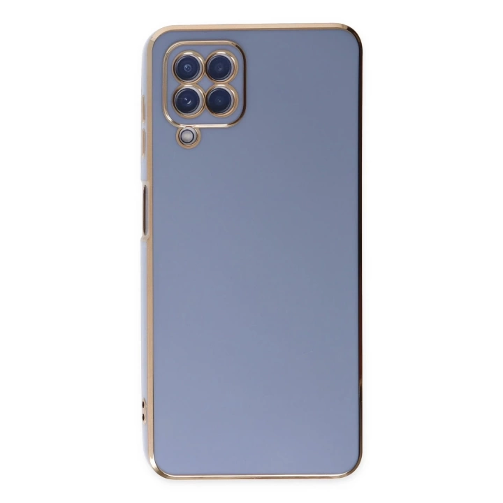 BFS  Samsung Galaxy A12 Kılıf Volet Silikon - Mavi