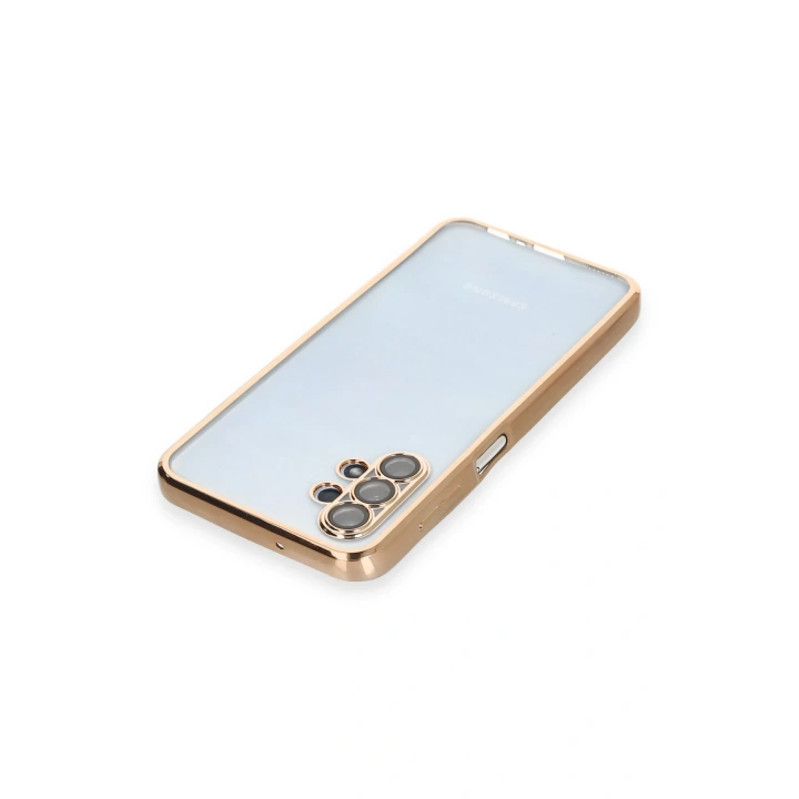 BFS  Samsung Galaxy A13 4G Kılıf  Lensli Silikon - Gold