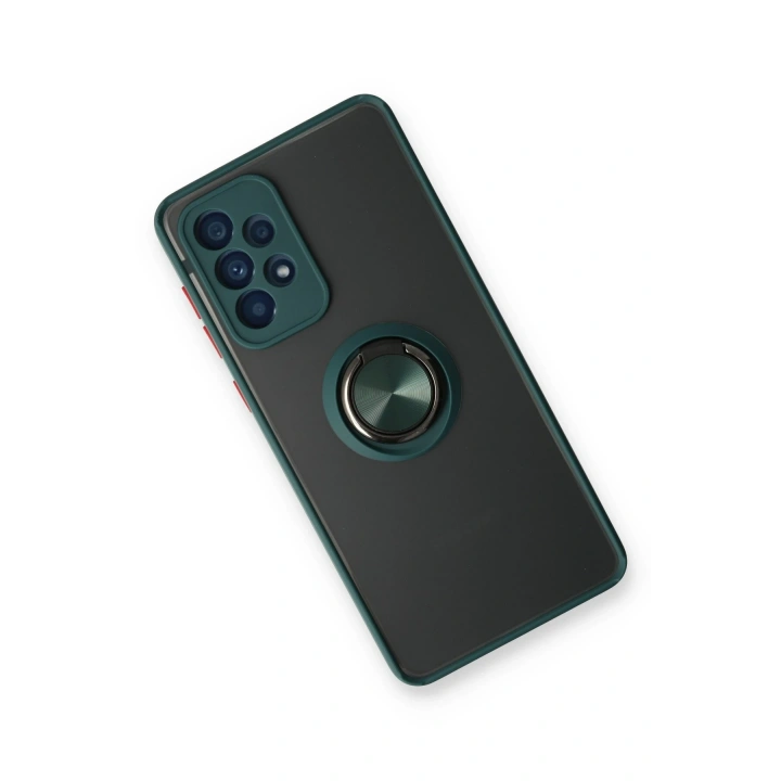 BFS  Samsung Galaxy A13 4G Kılıf Montreal Yüzüklü Silikon Kapak - Yeşil