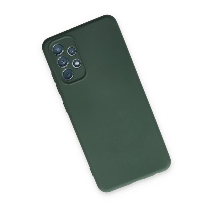 BFS  Samsung Galaxy A13 4G Kılıf Nano içi Kadife Silikon - Koyu Yeşil