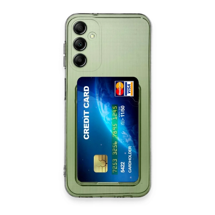 BFS  Samsung Galaxy A14 4G Kılıf Kart Şeffaf Silikon - Şeffaf