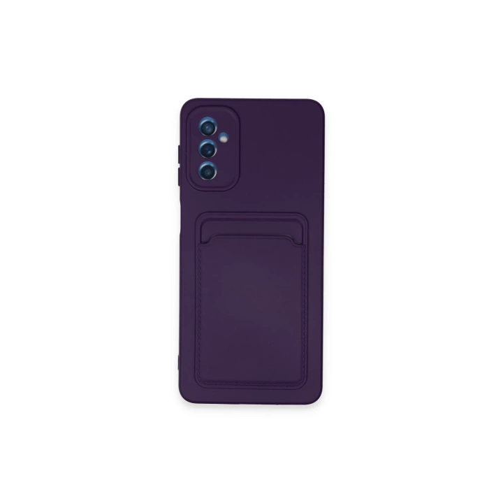 BFS  Samsung Galaxy A14 4G Kılıf Kelvin Kartvizitli Silikon - Derin Mor