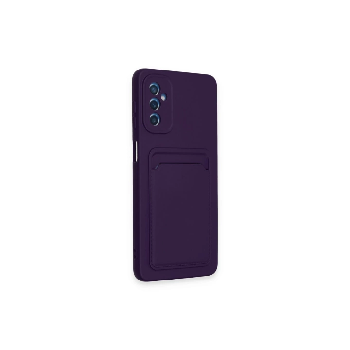 BFS  Samsung Galaxy A14 4G Kılıf Kelvin Kartvizitli Silikon - Derin Mor