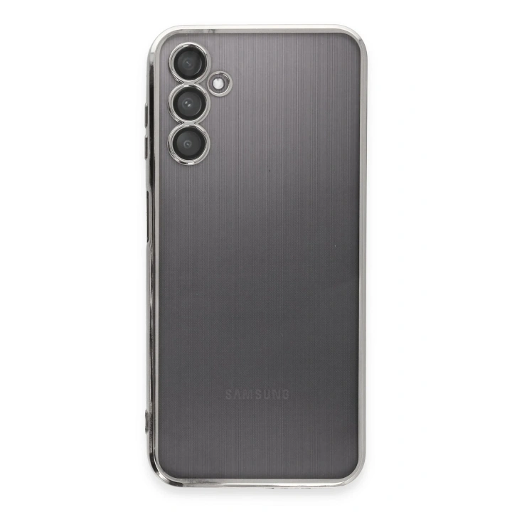 BFS  Samsung Galaxy A14 4G Kılıf  Lensli Silikon - Gümüş