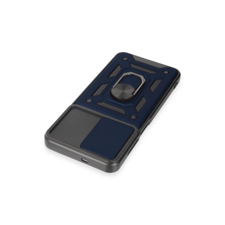 BFS  Samsung Galaxy A14 4G Kılıf Pars Lens Yüzüklü Silikon - Lacivert