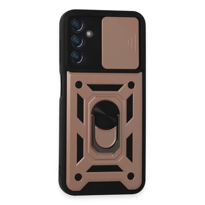 BFS  Samsung Galaxy A14 4G Kılıf Pars Lens Yüzüklü Silikon - Rose Gold