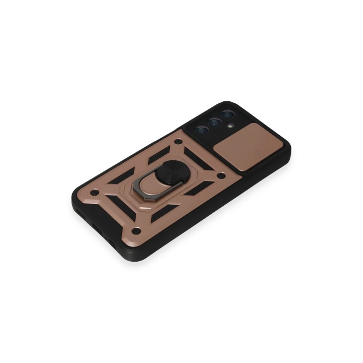 BFS  Samsung Galaxy A14 4G Kılıf Pars Lens Yüzüklü Silikon - Rose Gold