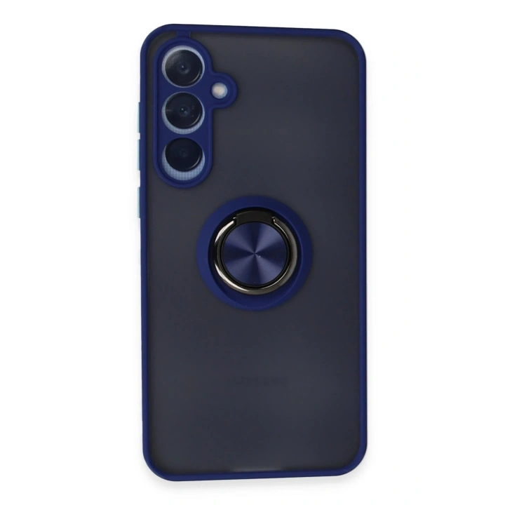 BFS  Samsung Galaxy A15 4G Kılıf Montreal Yüzüklü Silikon Kapak - Lacivert