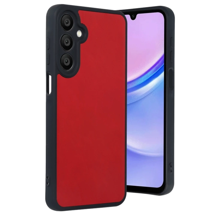BFS  Samsung Galaxy A16 5G Kılıf Aras Deri Kapak - Kırmızı