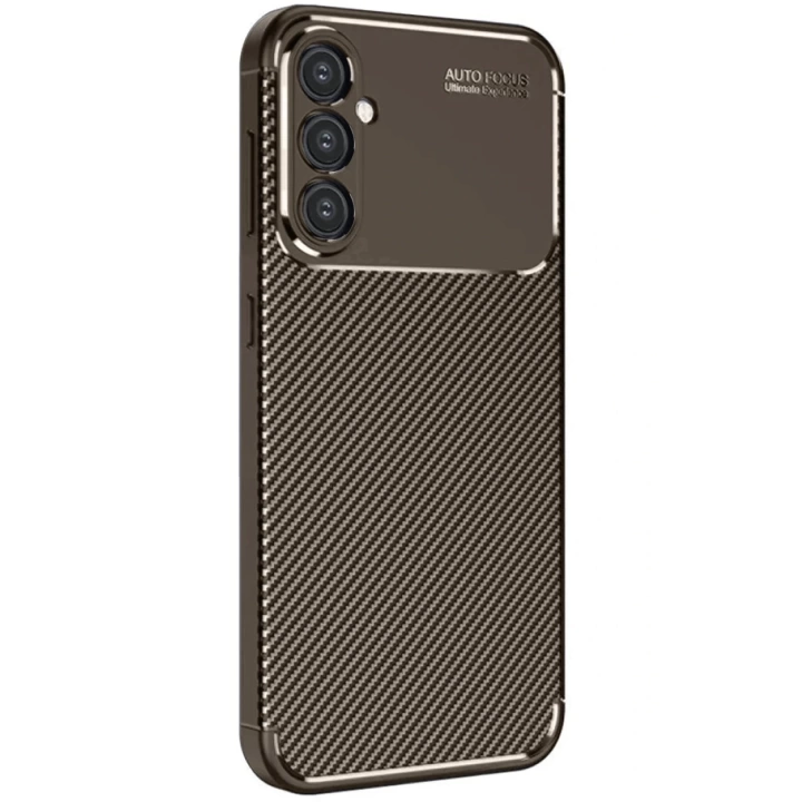 BFS  Samsung Galaxy A16 5G Kılıf Auto Focus Karbon Kapak - Kahverengi