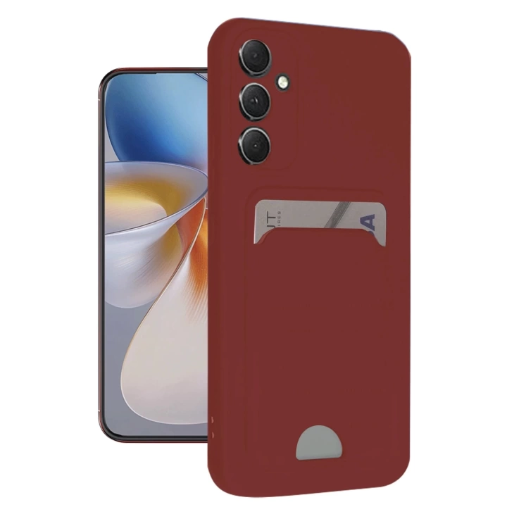 BFS  Samsung Galaxy A16 5G Kılıf Kelvin Kartvizitli Silikon - Bordo