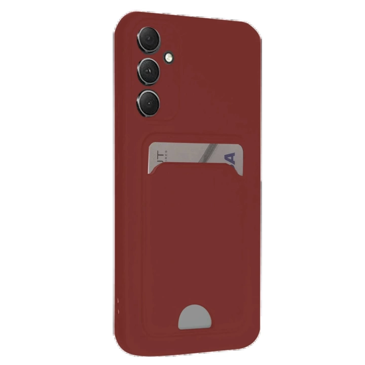 BFS  Samsung Galaxy A16 5G Kılıf Kelvin Kartvizitli Silikon - Bordo