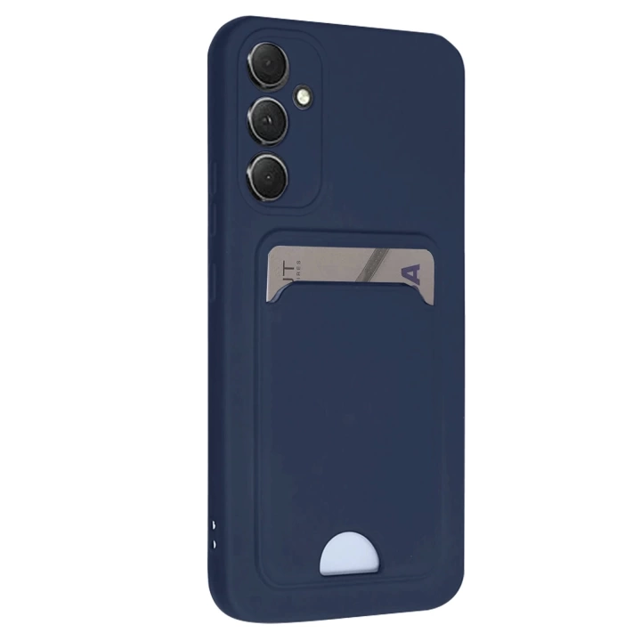 BFS  Samsung Galaxy A16 5G Kılıf Kelvin Kartvizitli Silikon - Lacivert