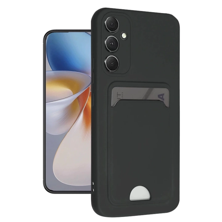 BFS  Samsung Galaxy A16 5G Kılıf Kelvin Kartvizitli Silikon - Siyah