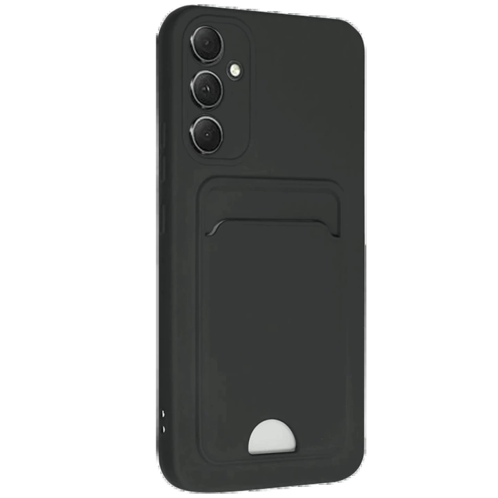BFS  Samsung Galaxy A16 5G Kılıf Kelvin Kartvizitli Silikon - Siyah