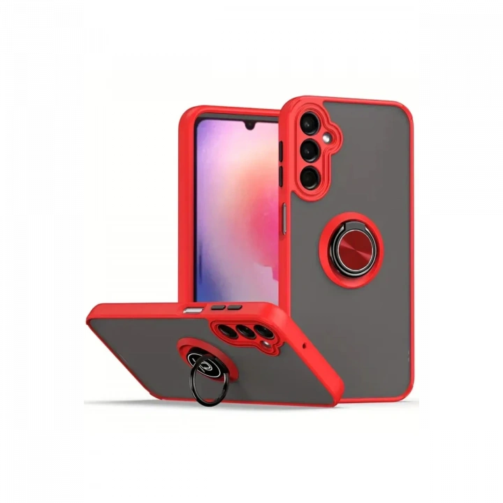 BFS  Samsung Galaxy A16 5G Kılıf Montreal Yüzüklü Silikon Kapak - Kırmızı