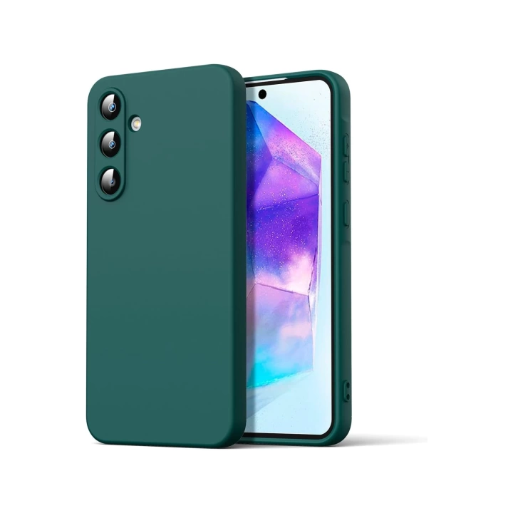 BFS  Samsung Galaxy A16 5G Kılıf Nano içi Kadife Silikon - Koyu Yeşil