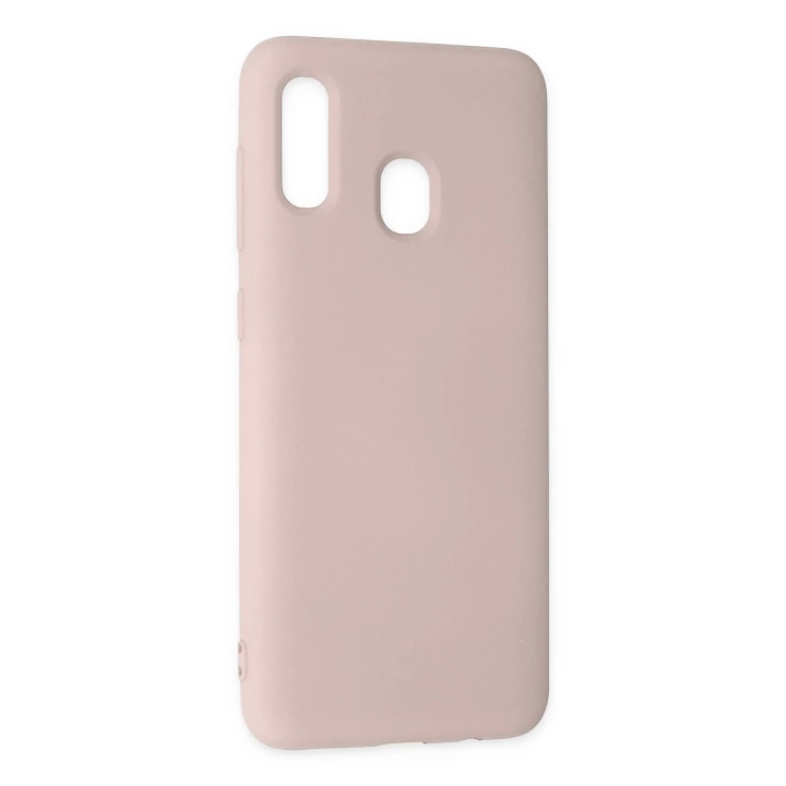 BFS  Samsung Galaxy A20 Kılıf Nano içi Kadife Silikon - Pudra