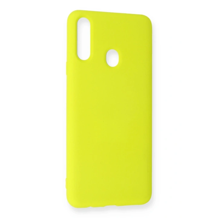 BFS  Samsung Galaxy A20S Kılıf Nano içi Kadife Silikon - Sarı