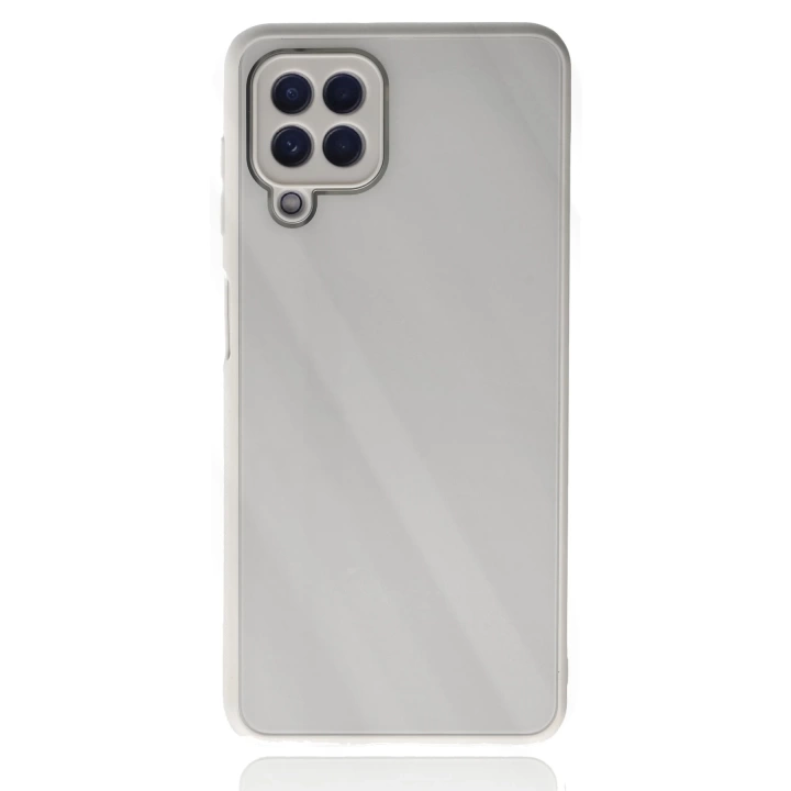 BFS  Samsung Galaxy A22 Kılıf Glass Kapak - Beyaz