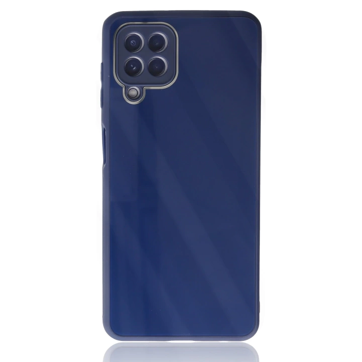 BFS  Samsung Galaxy A22 Kılıf Glass Kapak - Lacivert