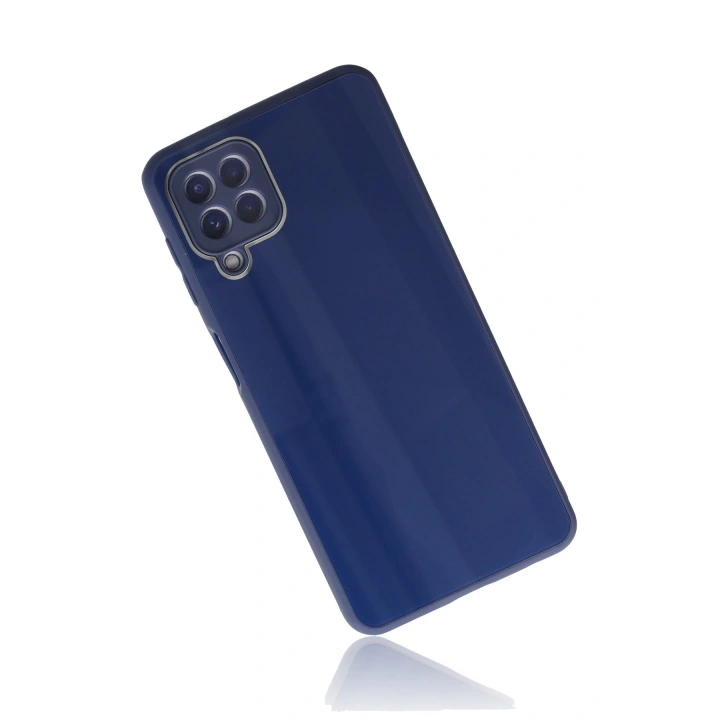 BFS  Samsung Galaxy A22 Kılıf Glass Kapak - Lacivert