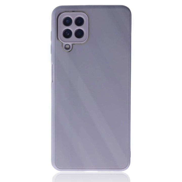 BFS  Samsung Galaxy A22 Kılıf Glass Kapak - Lila